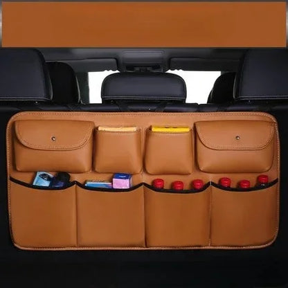 PU Leather Car Rear Seat Back Storage Bag High Quality Car Trunk Organizer Auto Stowing Tidying Interior Accessories Universal