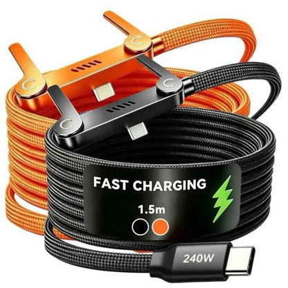 2-in-1 Fast Charging Cable with Built-In Phone Stand – USB-C, 1.5m
