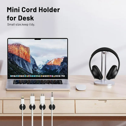 20/10PCS Self-adhesive Wire Fixer Cable Organizers Cable Holder Silicone Data Lines Desktop Management Compatible Clips Stickers