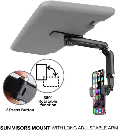 Car Sun Visor Phone Mount – 360° Adjustable Clip Holder