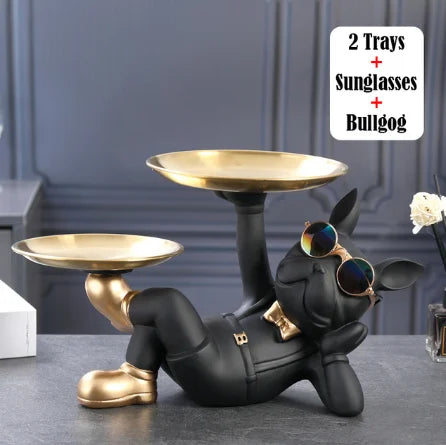 Cool Bulldog Statue – Resin Animal Figurine for Home Décor