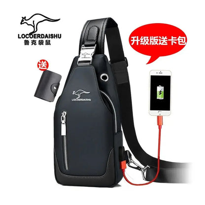Men's Chest Bag New Fashion Korean Style Casual Sports Water Proof Oxford Chest Crossbody Bags for Men Shoulder Messenger Bag