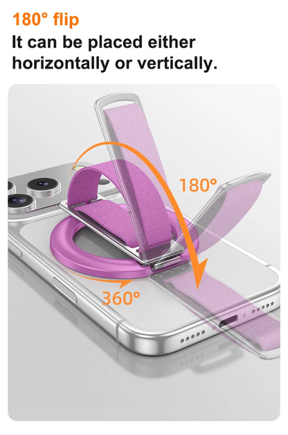 Magnetic Wrist Strap Phone Holder with 360° Ring Stand