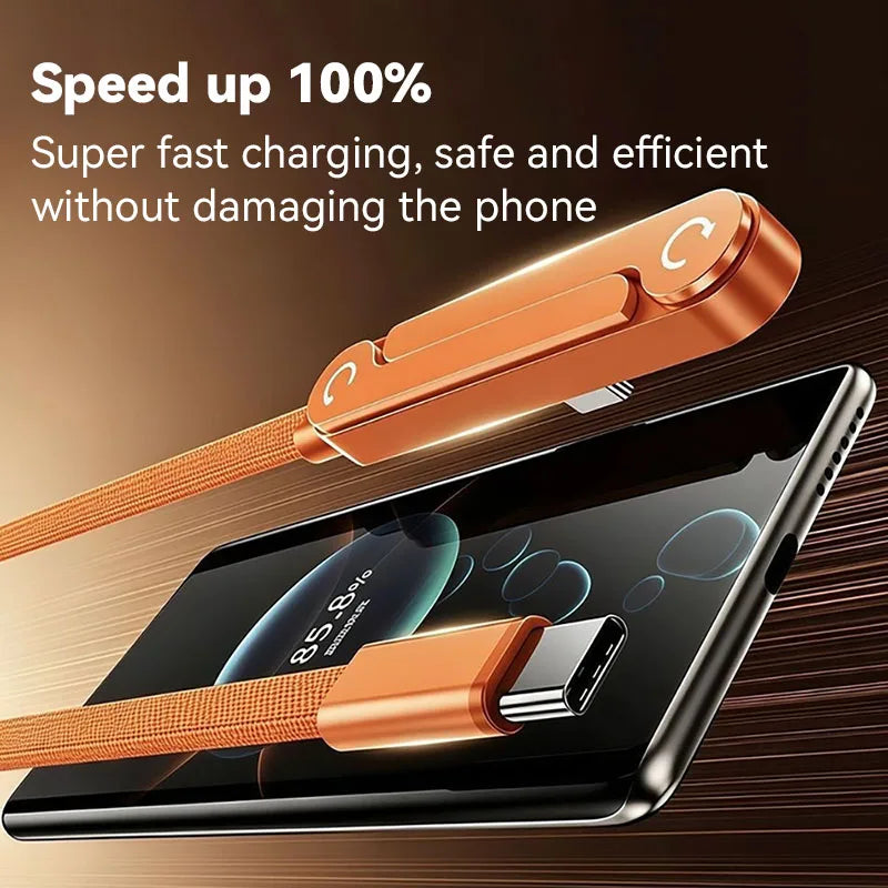 240W USB-C Fast-Charging Cable with Built-In Phone Stand