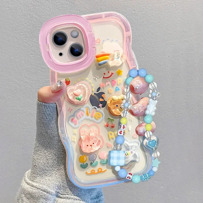 Bead Bracelet Chain Phone Holder Case For iPhones
