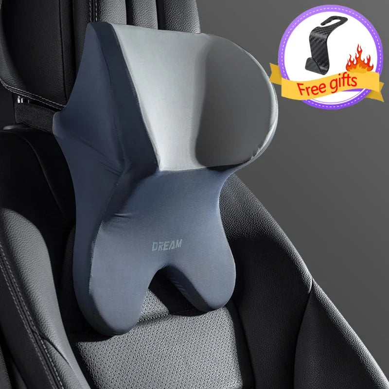 3D Memory Foam Car Headrest & Lumbar Support Pillow