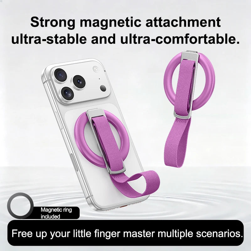 Magnetic Wrist Strap Phone Holder with 360° Ring Stand