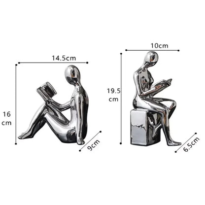 Ceramic Girl Figure Bookends – Set of 2 Decorative Book Stoppers