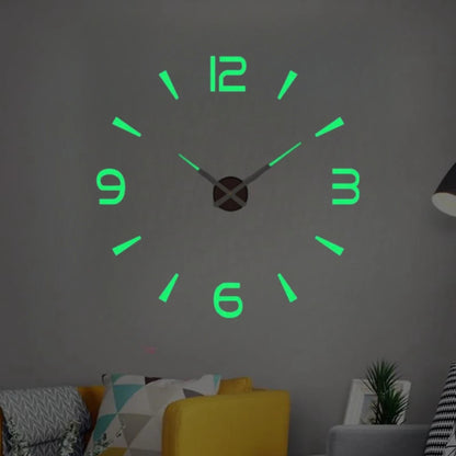 Large 3D Luminous Acrylic Wall Clock – DIY European Style