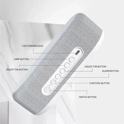 Wireless Charging Alarm Clock – LED Night Light & Thermometer