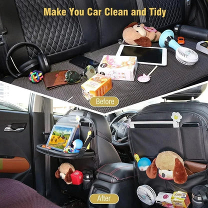 Car Seat Back Organiser with Foldable Tray