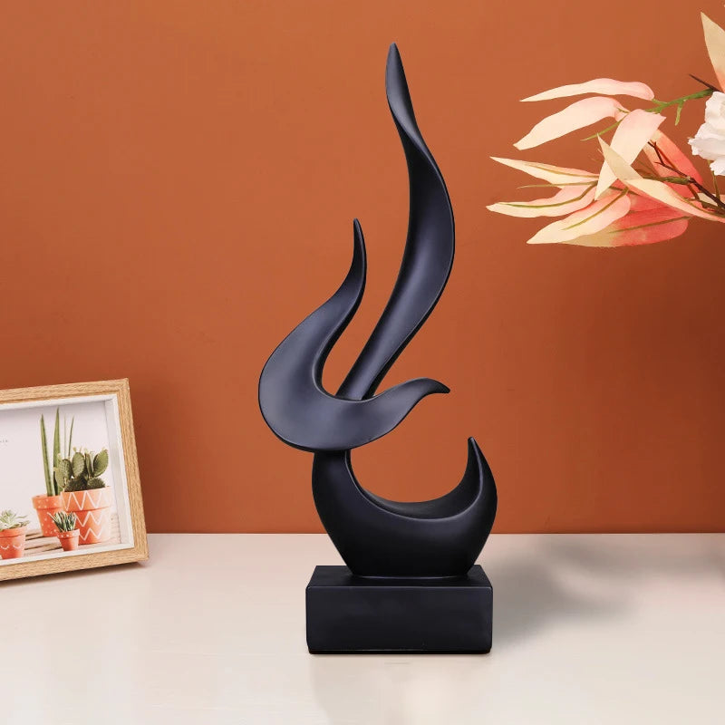 Abstract Flame Bird Sculpture – Resin Desk & Shelf Ornament