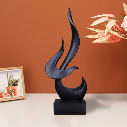 Abstract Flame Bird Sculpture – Resin Desk & Shelf Ornament