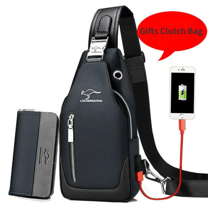 Men's Chest Bag New Fashion Korean Style Casual Sports Water Proof Oxford Chest Crossbody Bags for Men Shoulder Messenger Bag