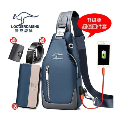 Men's Chest Bag New Fashion Korean Style Casual Sports Water Proof Oxford Chest Crossbody Bags for Men Shoulder Messenger Bag
