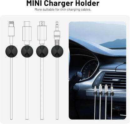 20/10PCS Self-adhesive Wire Fixer Cable Organizers Cable Holder Silicone Data Lines Desktop Management Compatible Clips Stickers