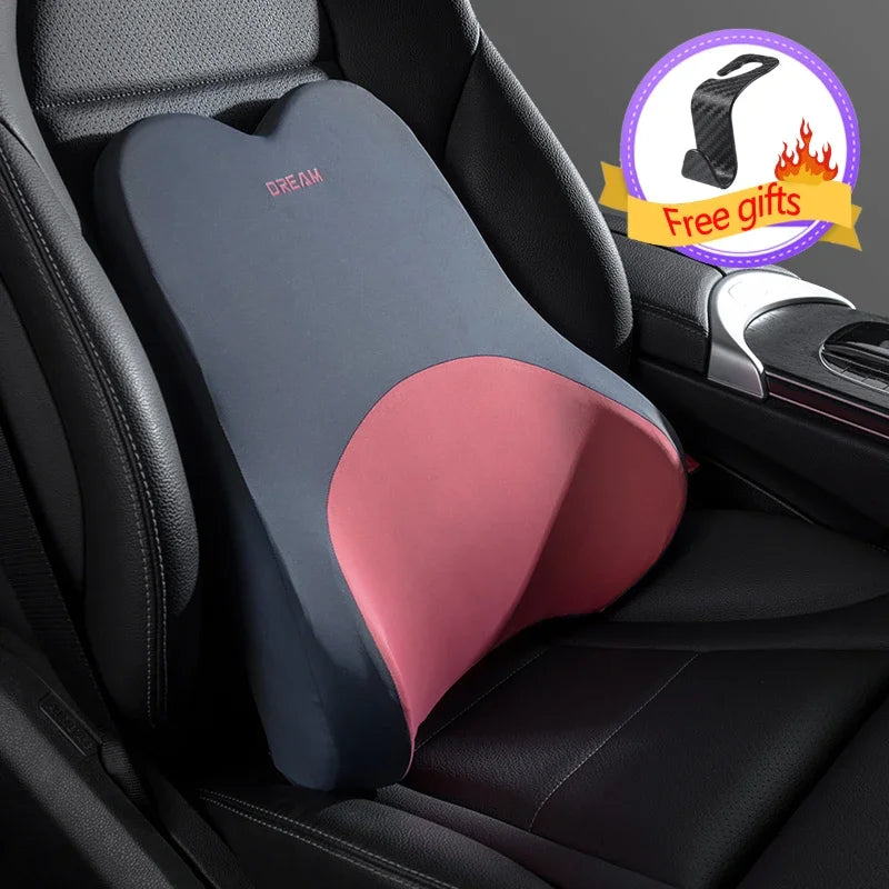 3D Memory Foam Car Headrest & Lumbar Support Pillow