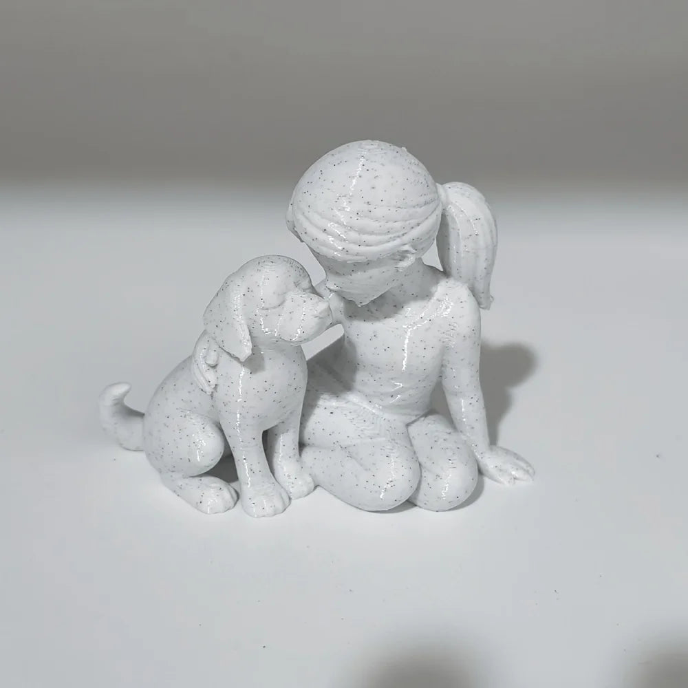 Girl and Puppy Sculpture – Cute Pet Lover Decorative Ornament