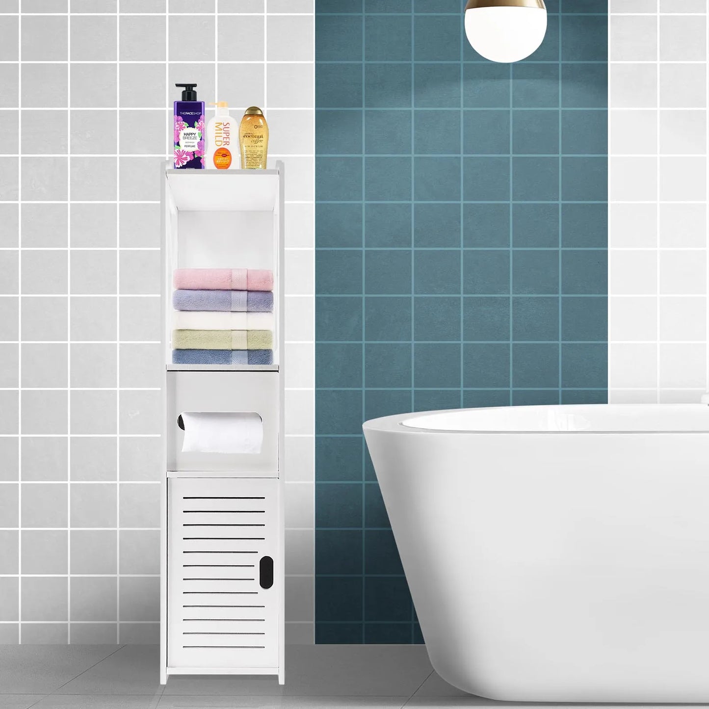 3-Tier Freestanding Bathroom Storage Cabinet – Waterproof PVC