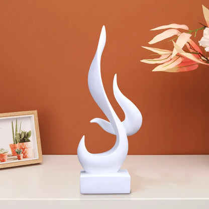 Abstract Flame Bird Sculpture – Resin Desk & Shelf Ornament