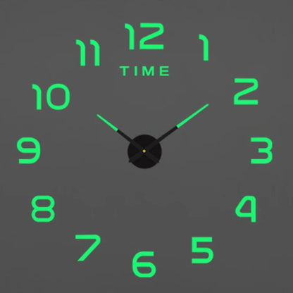 Large Roman Numeral Acrylic Mirror Wall Clock – DIY 3D Sticker
