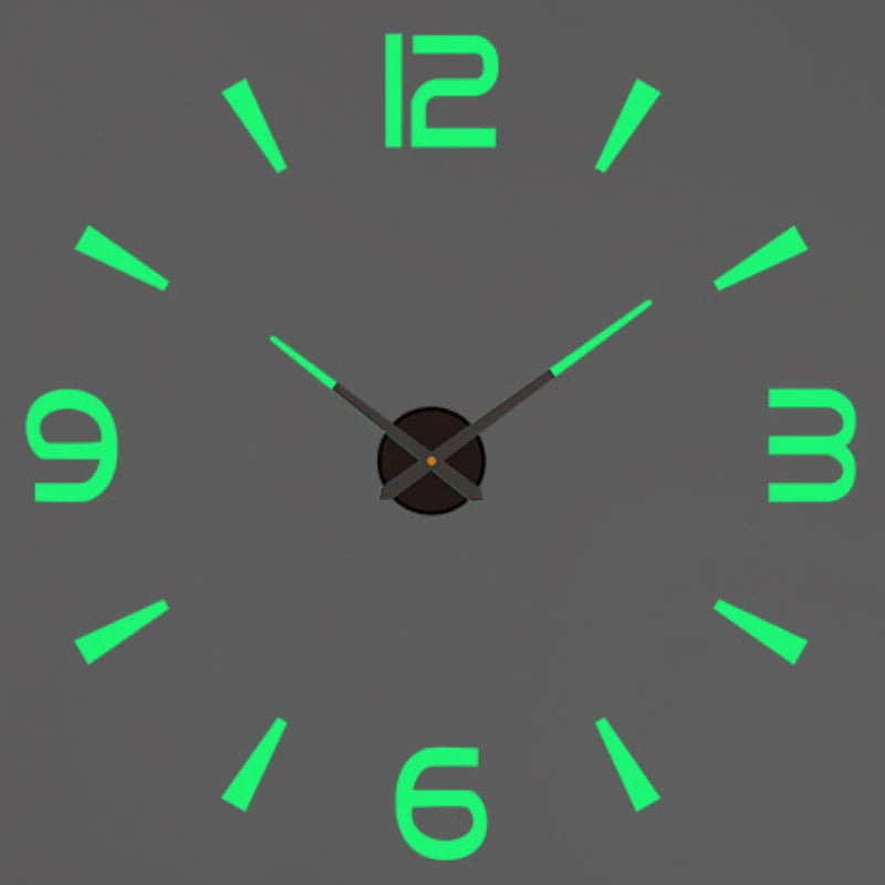 Large Roman Numeral Acrylic Mirror Wall Clock – DIY 3D Sticker