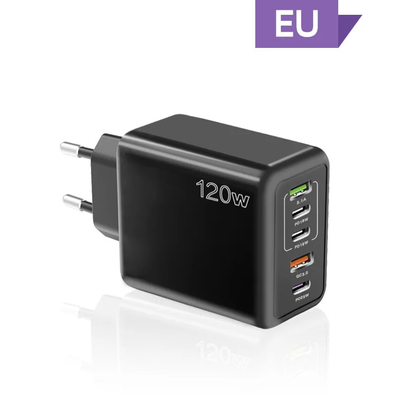 PD 5 Port USB Charger Fast Charging QC3.0 USB C Type C Mobile Phone Charger For iPhone Huawei Samsung Xiaomi ipad Quick Charge