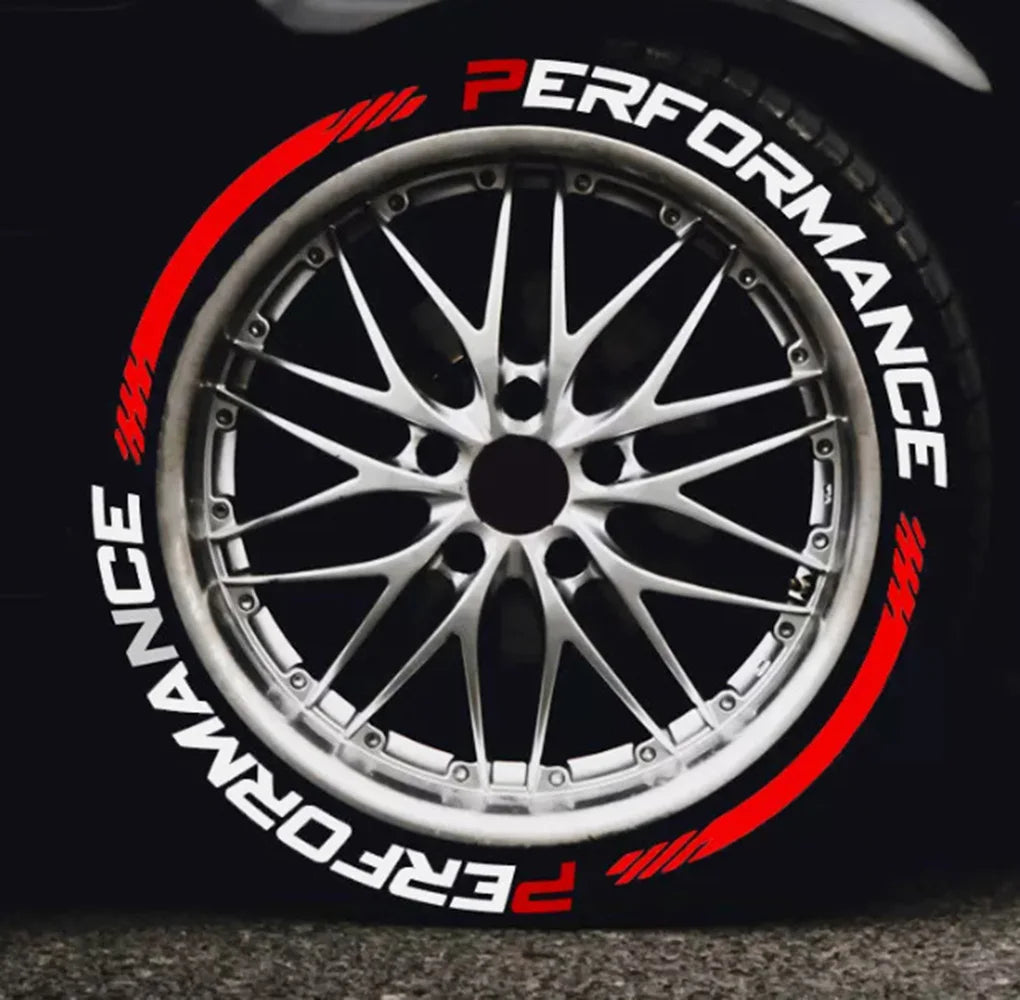 3D Car Tyre Letter Stickers – Universal Wheel Rim Decals (8-Piece Set)