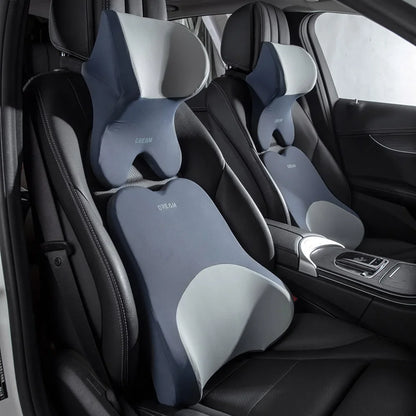 3D Memory Foam Car Headrest & Lumbar Support Pillow