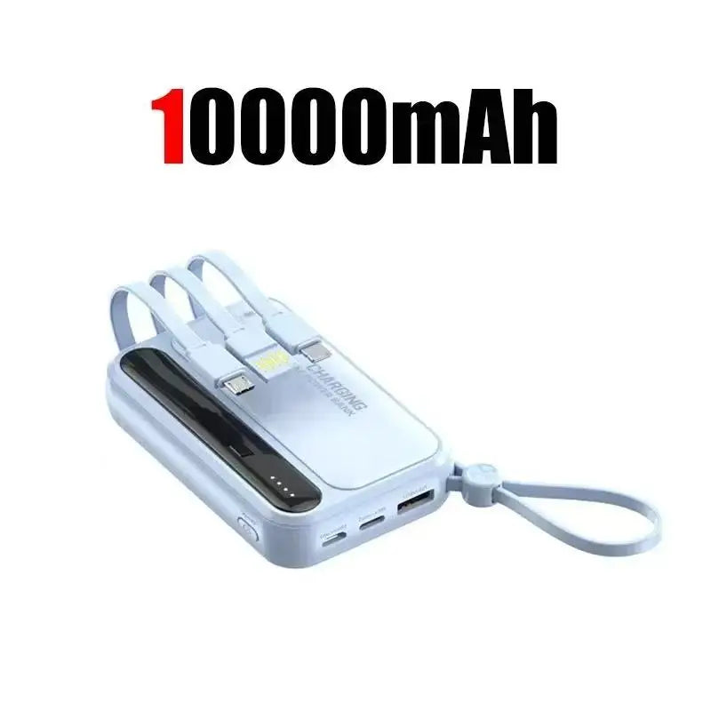 2026 500000mAh 4-in-1 Power Bank With Large Capacity Built-in Cable Digital Display Light Portable And Multifunctional Battery