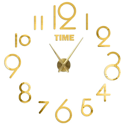 Large Roman Numeral Acrylic Mirror Wall Clock – DIY 3D Sticker