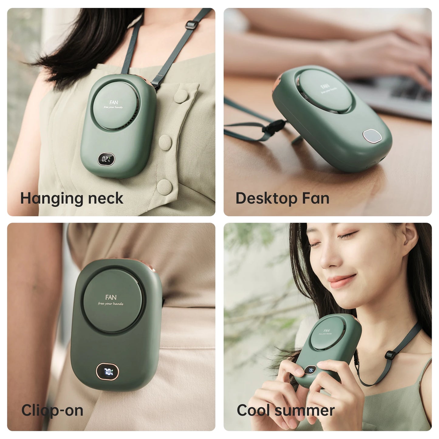 Bladeless Neck Fan – USB Rechargeable, 3 Speeds, Hands-Free Cooling