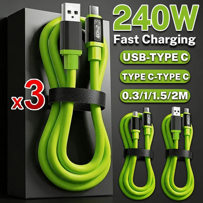USB-C Fast Charging Cable 3-Pack – PD, Data Sync, 0.3m to 2m