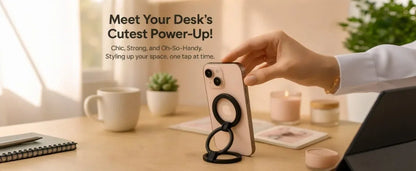 Dual Magnetic Phone Holder Stand 360° Rotating Foldable For MagSafe Mount Portable Desktop & Car Use For iPhone 12/13/14/15/16