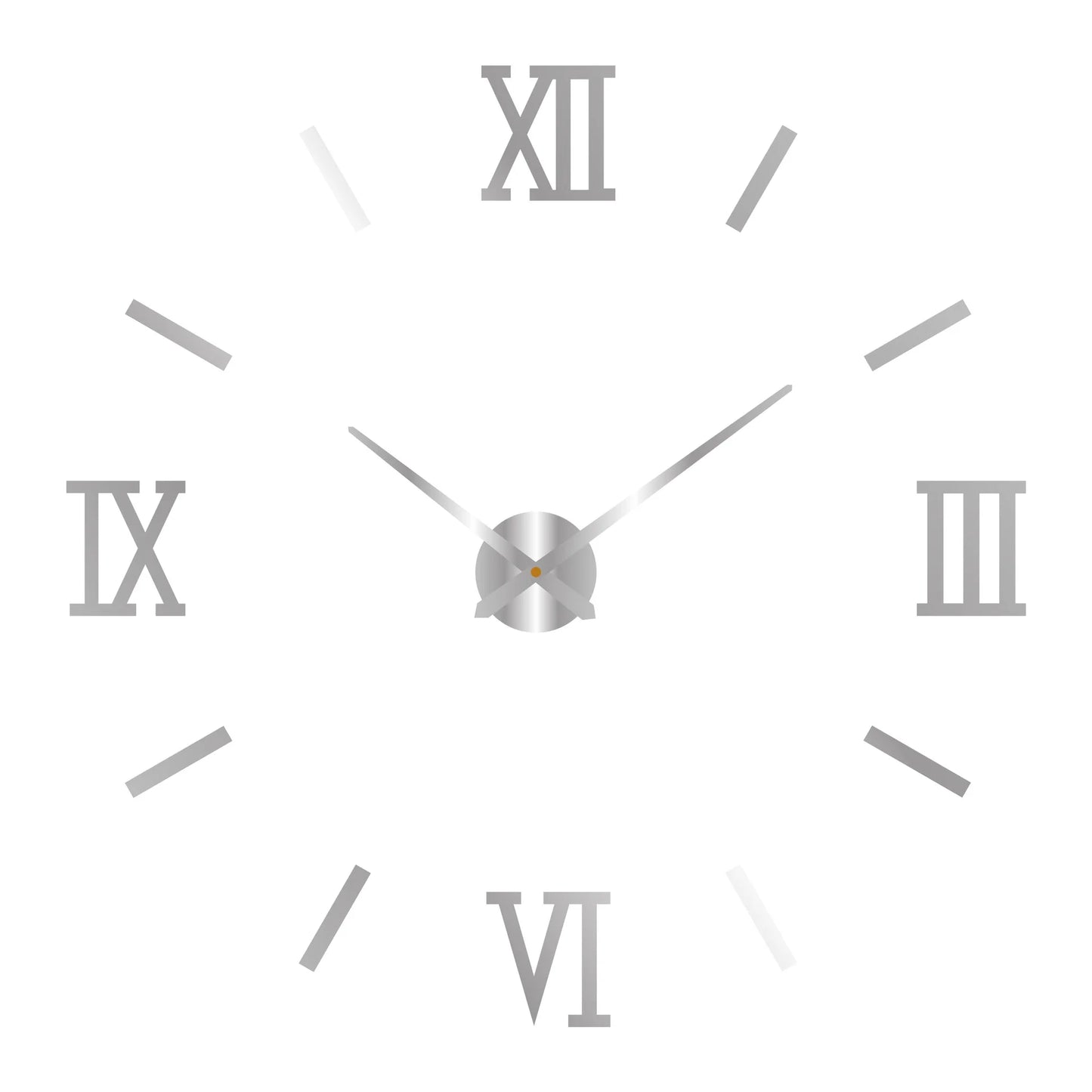 Large Roman Numeral Acrylic Mirror Wall Clock – DIY 3D Sticker