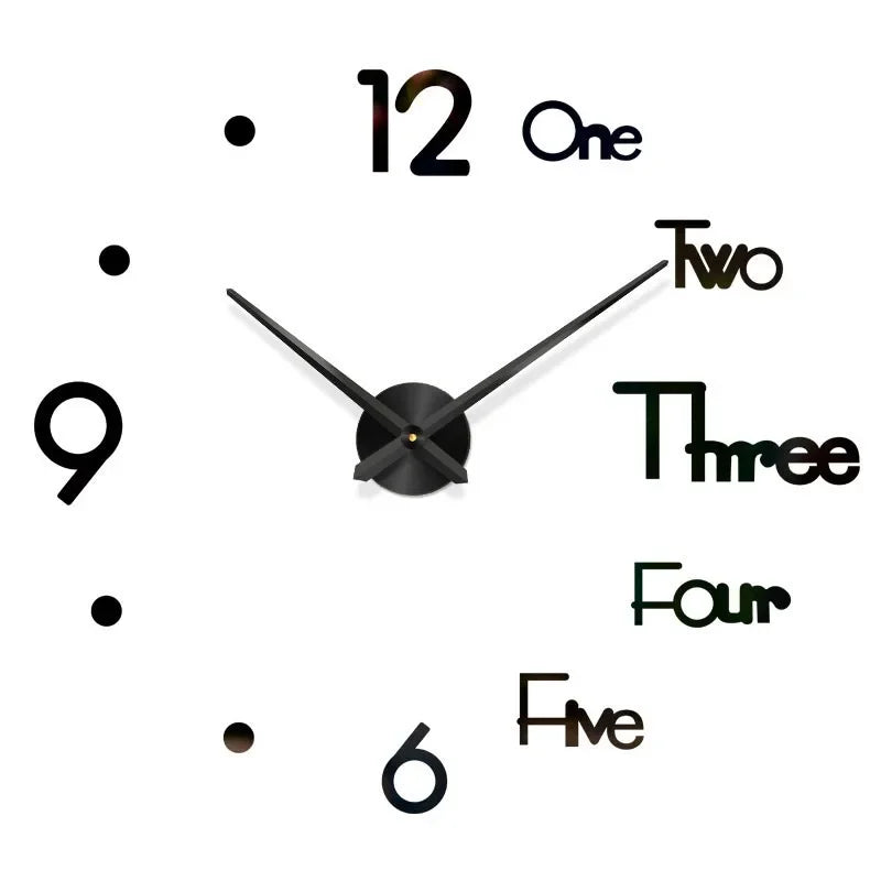 Large 3D Luminous Acrylic Wall Clock – DIY European Style
