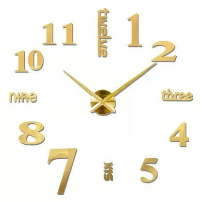 Large 3D Luminous Acrylic Wall Clock – DIY European Style