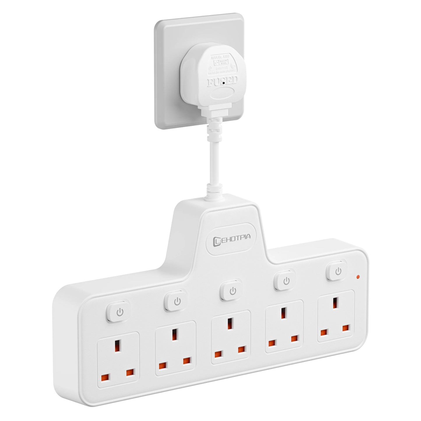 UK Power Strip with Independent Switches – USB & USB-C, 2500W