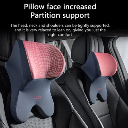 3D Memory Foam Car Headrest & Lumbar Support Pillow
