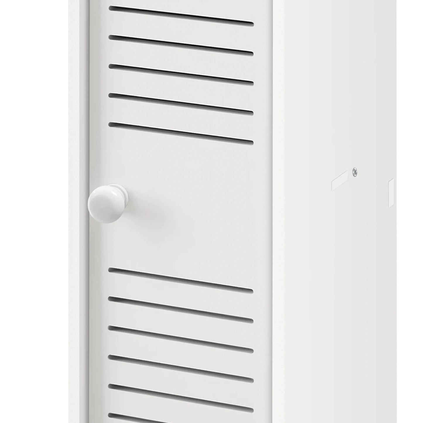 Bathroom Cabinet Unit with Door and Toilet Paper Holder, PVC Material, Slim, Floor Standing, Easy to Assemble, 80x15x17cm