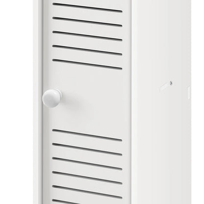 Bathroom Cabinet Unit with Door and Toilet Paper Holder, PVC Material, Slim, Floor Standing, Easy to Assemble, 80x15x17cm