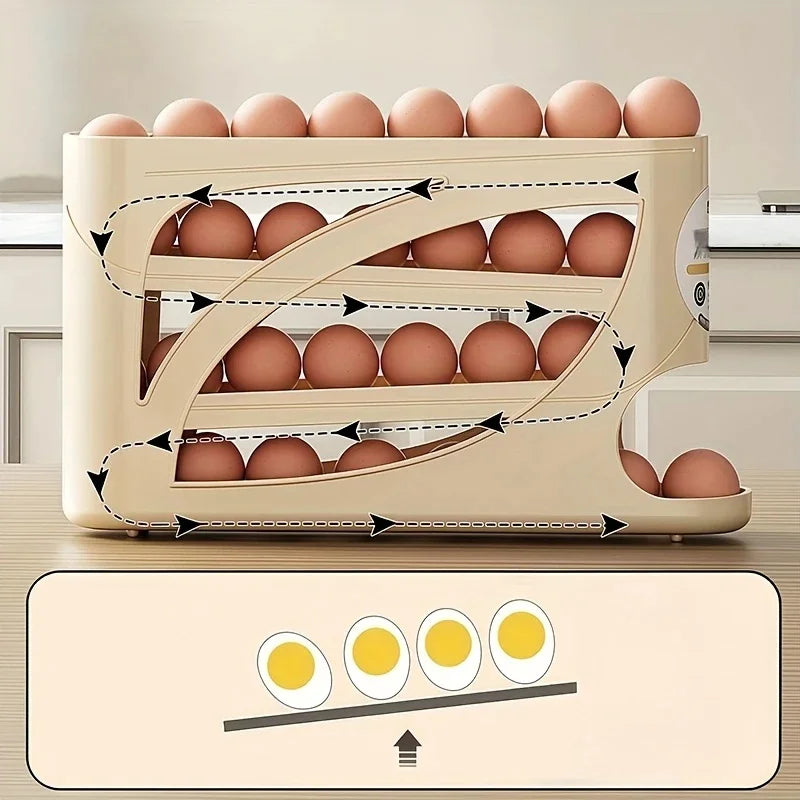 3-Tier Rolling Egg Organiser for Fridge