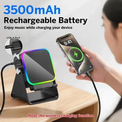 2-in-1 Phone Stand & Bluetooth Speaker with RGB Light