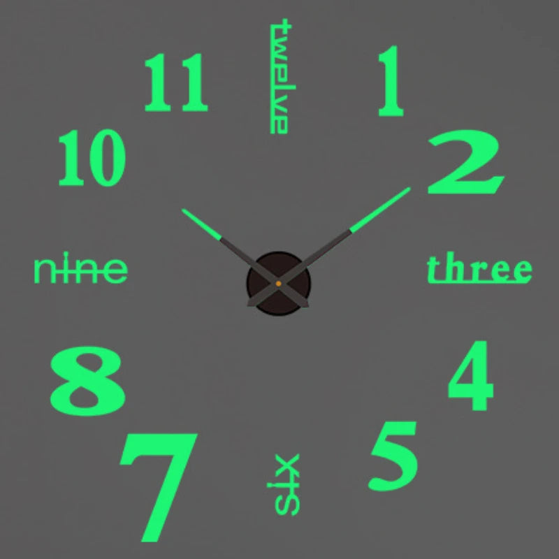 Large Roman Numeral Acrylic Mirror Wall Clock – DIY 3D Sticker
