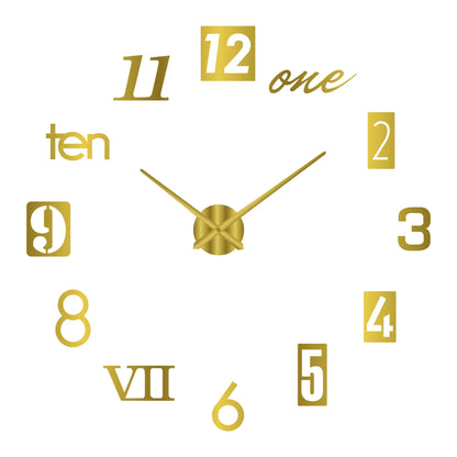 Large 3D Luminous Acrylic Wall Clock – DIY European Style