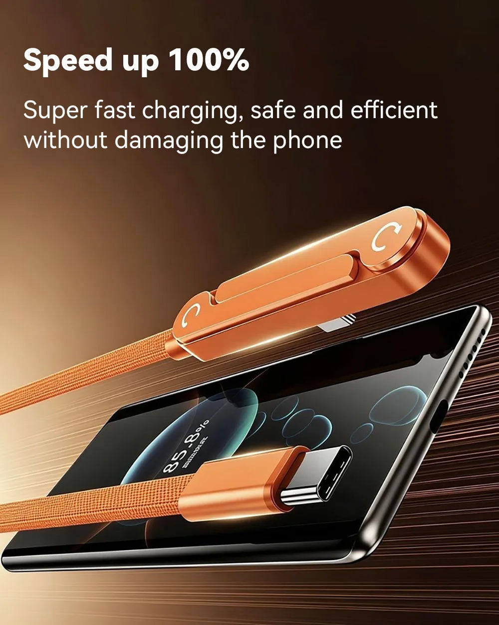 2-in-1 Fast Charging Cable with Built-In Phone Stand – USB-C, 1.5m