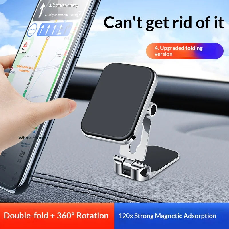 Magnetic Car Phone Holder – Foldable Air Vent & Dashboard Mount
