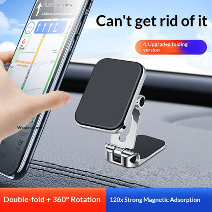 Magnetic Car Phone Holder – Foldable Air Vent & Dashboard Mount