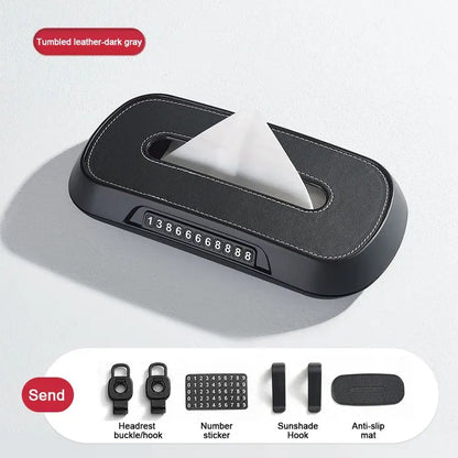 Leather Car Tissue Box – Sun Visor & Seat-Back Holder