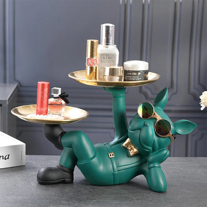 Cool Bulldog Statue – Resin Animal Figurine for Home Décor